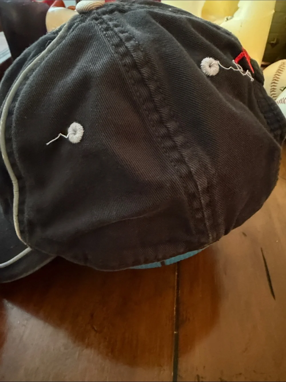 TRD Black Baseball Cap with Red Embroidered Logo - Kids